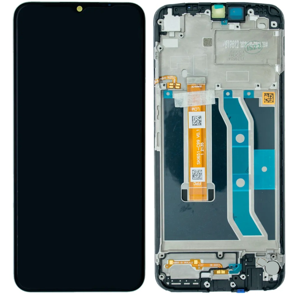 Дисплей Realme C21Y черный, оригинал PRC с рамкой