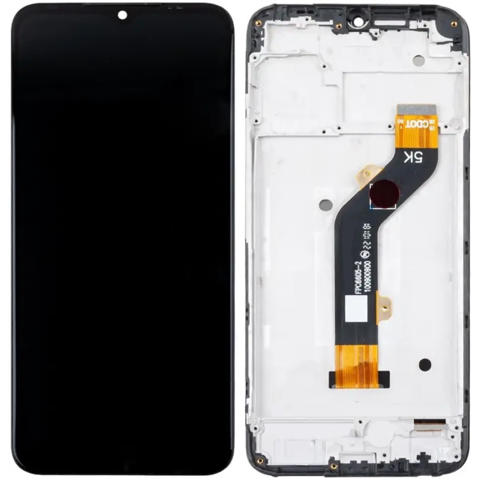 Дисплей Tecno Spark 8C KG5n черный, оригинал PRC, с рамкой, (FPC6605-2)