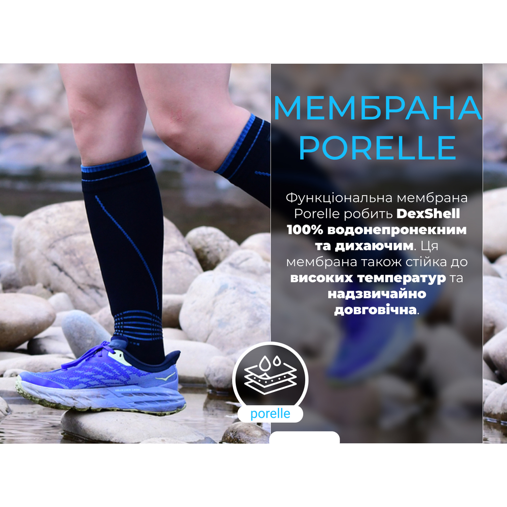 Водонепроницаемые носки Dexshell Longlite Socks 2.0, серые полоски, размер M (39-42) - фото 3 Водонепроницаемые носки Dexshell Longlite Socks 2.0, серые полоски, размер M (39-42) - фото 3