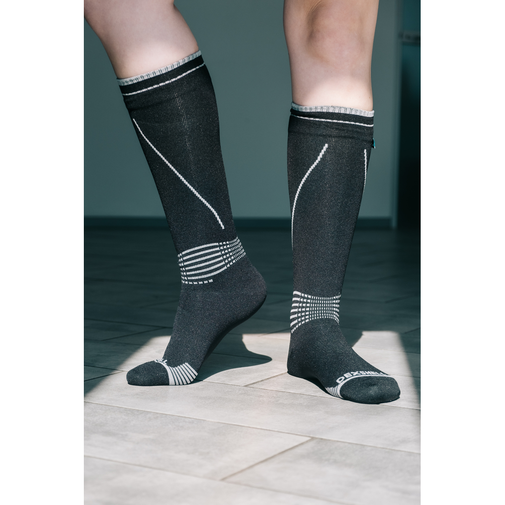 Водонепроницаемые носки Dexshell Longlite Socks 2.0, серые полоски, размер M (39-42) - фото 8 Водонепроницаемые носки Dexshell Longlite Socks 2.0, серые полоски, размер M (39-42) - фото 8