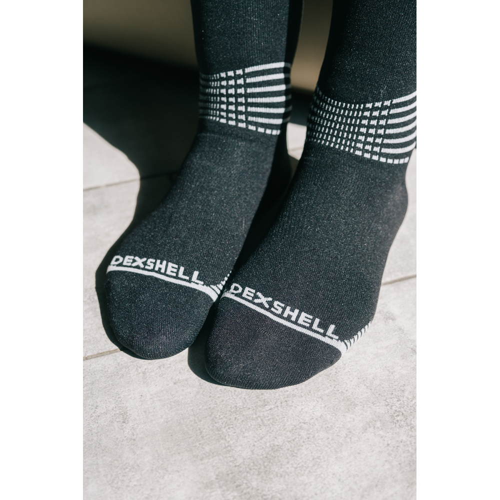 Водонепроницаемые носки Dexshell Longlite Socks 2.0, серые полоски, размер M (39-42) - фото 9 Водонепроницаемые носки Dexshell Longlite Socks 2.0, серые полоски, размер M (39-42) - фото 9