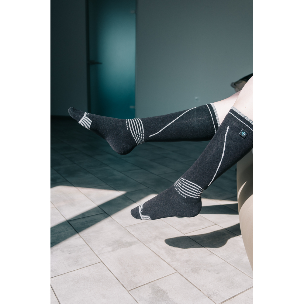 Водонепроницаемые носки Dexshell Longlite Socks 2.0, серые полоски, размер M (39-42) - фото 10 Водонепроницаемые носки Dexshell Longlite Socks 2.0, серые полоски, размер M (39-42) - фото 10