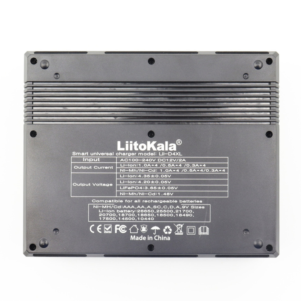 Универсальное зарядное устройство LiitoKala Lii-D4XL EU на 4 канала - фото 4 Универсальное зарядное устройство LiitoKala Lii-D4XL EU на 4 канала - фото 4