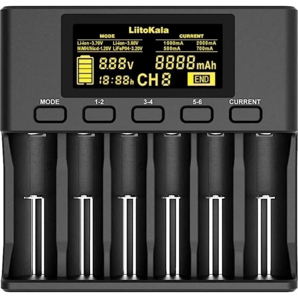 Универсальное зарядное устройство LiitoKala Lii-S6 EU на 6 каналов + автомобильный кабель - фото 2 Универсальное зарядное устройство LiitoKala Lii-S6 EU на 6 каналов + автомобильный кабель - фото 2