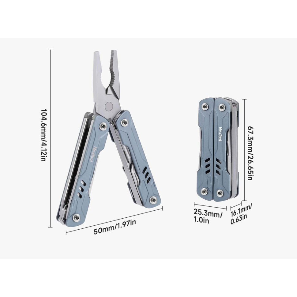 Мультитул NexTool Mini Sailor Pliers S11 голубой (NE20156B, NE20156D) - фото 6 Мультитул NexTool Mini Sailor Pliers S11 голубой (NE20156B, NE20156D) - фото 6